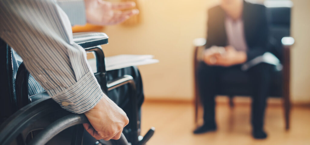 After car accident and rehabilitation, a businessman can return to work again.The company which employing disable people will receive tax deductions benefits.