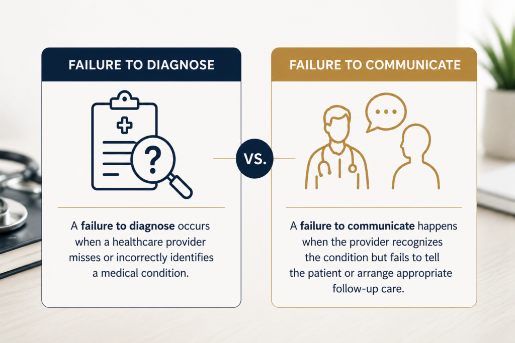 failure to diagnose vs failure to communicate