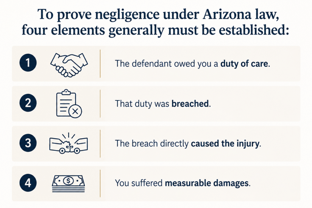 proving negligence in Arizona